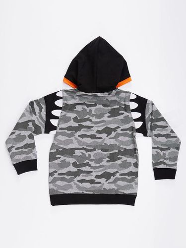 Толстовка "Камуфляж монстров" Hoodie Mushi MS-21S1-016, Черный-Серый, фото