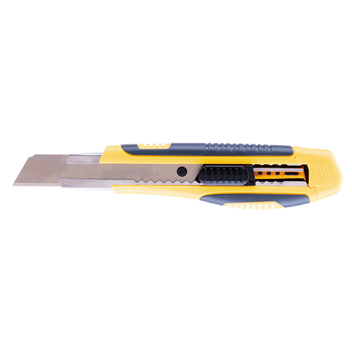 Нож канцелярский 18 мм 2047 Deli, Черный-желтый