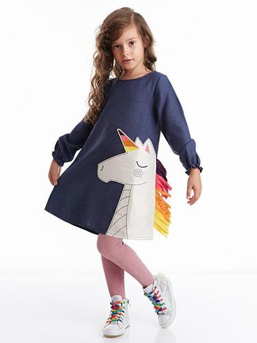 Красочное платье "Единорог" Denokids CFF-19K1-039, Темно-Синий