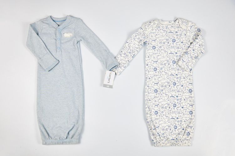 Набор из 2 спальных платье для новорожденных Carter''s NY54, Голубой-белый