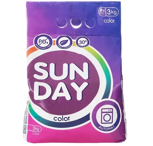 Стиральный порошок Сонца "Sunday" автомат для Цветного белья, 3 кг, купить недорого