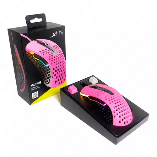 O'yin sichqonchasi Xtrfy M4 RGB, Pink, фото № 4