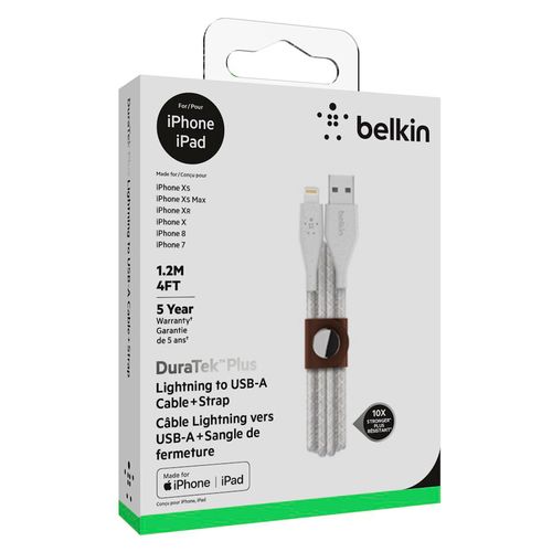 Кабель Belkin DuraTek Plus Lightning to USB-A Cable, Белый, фото