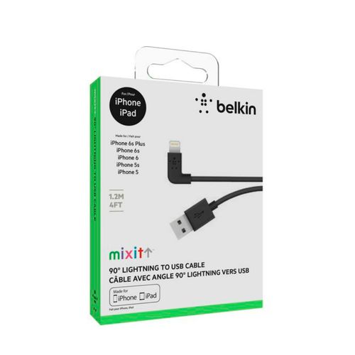 Кабель Belkin mixit Lightning to USB (2.4A) Right angle, Черный, купить недорого