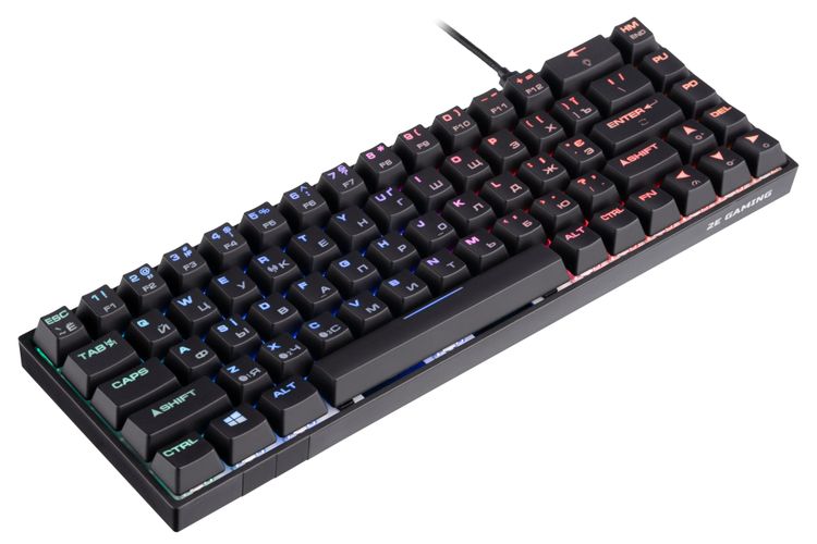 Клавиатура игровая 2E GAMING KG380 RGB 68key Gateron Switch BT/USB Ukr, Черный-красный, купить недорого