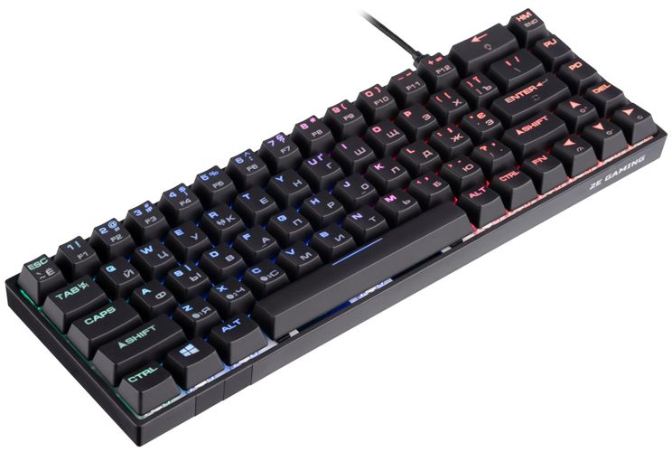 Клавиатура игровая 2E GAMING KG380 RGB 68key Gateron Switch BT/USB Ukr, Черный-коричневый, купить недорого