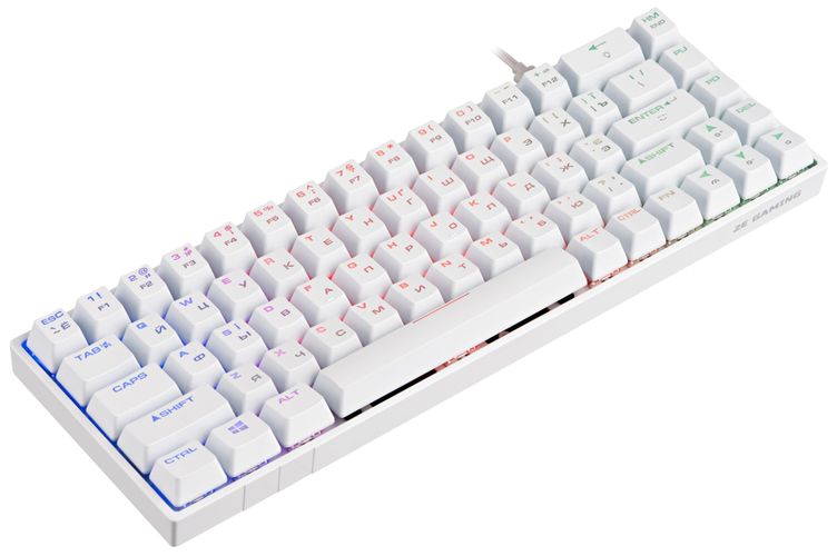 Клавиатура игровая 2E GAMING KG370 RGB 68key Gateron Switch USB Ukr, Белый-коричневый, в Узбекистане