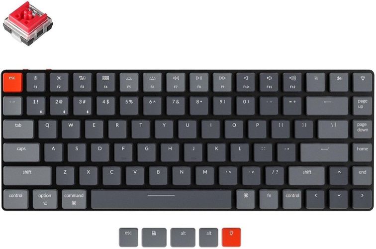 Клавиатура Keychron K3 84 Key Low Profile Hot-Swap Optical RGB, Черный-красный