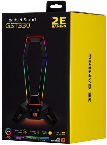 Подставка 3в1 для гарнитуры 2E GAMING GST330 RGB USB 7.1, Черный, фото