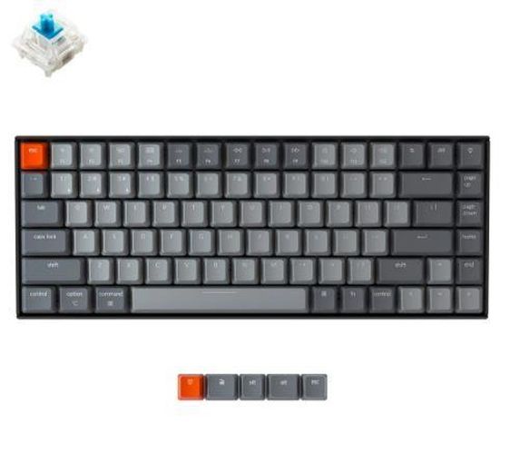 Механическая клавиатура Keychron K2 84 Key Frame Gateron RGB Russian Layout, Черный-Синий