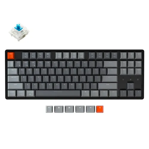 Клавиатура Keychron K8 87Key Aluminum Frame Gateron RGB Russian Layout, Черный-Синий