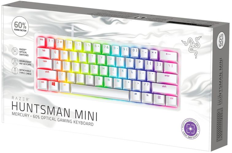 Игровая клавиатура Razer Huntsman Mini Mercury Edition Red Switch RGB White US Layout, купить недорого