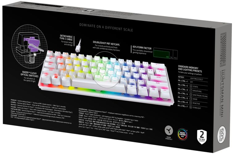 Игровая клавиатура Razer Huntsman Mini Mercury Edition Red Switch RGB White US Layout, в Узбекистане