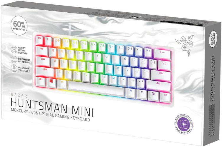 O'yin klaviaturasi Razer Huntsman Mini Mercury Edition Purple Switch US Layout, в Узбекистане