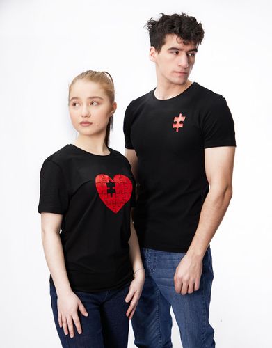 Парный комплект из двух футболок "Heart" FA14-FA15, Черный, купить недорого