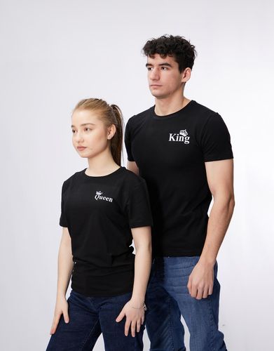 Парный комплект из двух футболок "King & Queen" FA08-FA09, Черный