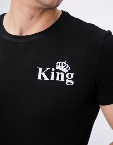 Футболка с принтом "King" FA09, Черный, купить недорого