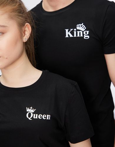 Парный комплект из двух футболок "King & Queen" FA08-FA09, Черный, купить недорого