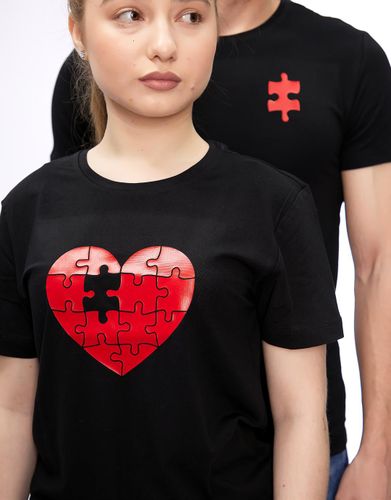 Парный комплект из двух футболок "Heart" FA14-FA15, Черный, в Узбекистане