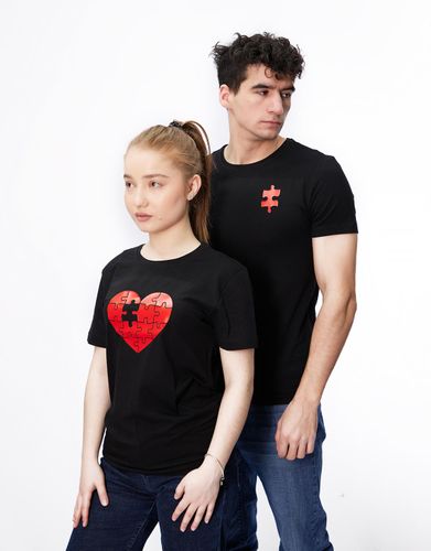 Парный комплект из двух футболок "Heart" FA14-FA15, Черный