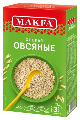 Хлопья овсяные Makfa, 400 гр