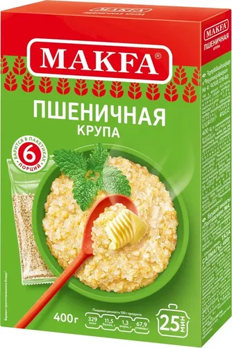 Пшеничная крупа в пакетах для варки Makfa, 400 гр, купить недорого