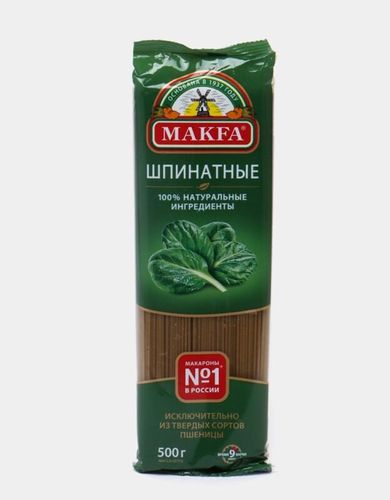 Макароны Makfa Спагетти шпинатные №1, 500 гр