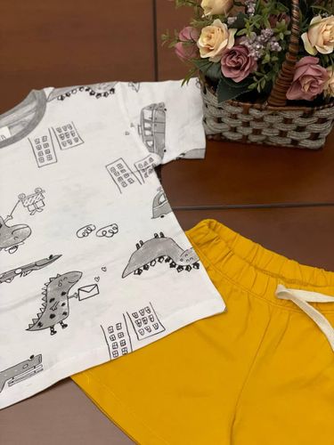 Комплект Зара Динозавр Zara 44, Желтый-Серый, купить недорого