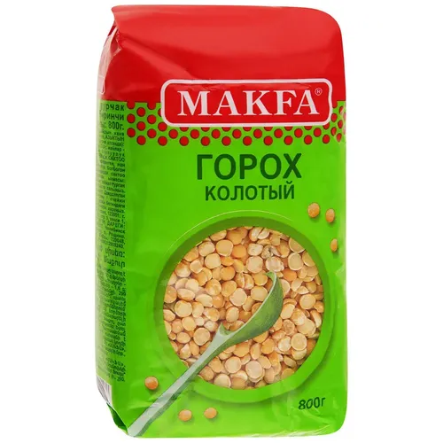 Горох Makfa колотый шлифованный, 800 гр, купить недорого