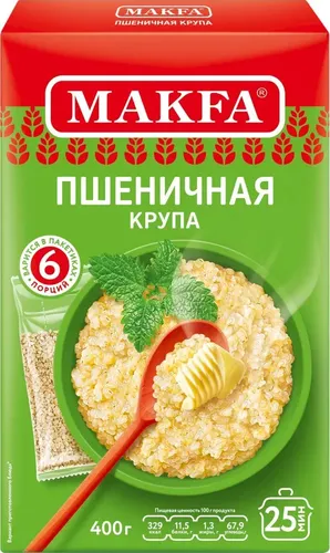 Пшеничная крупа в пакетах для варки Makfa, 400 гр