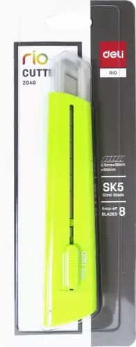 Нож канцелярский 18мм 2040 Deli, Зеленый, купить недорого