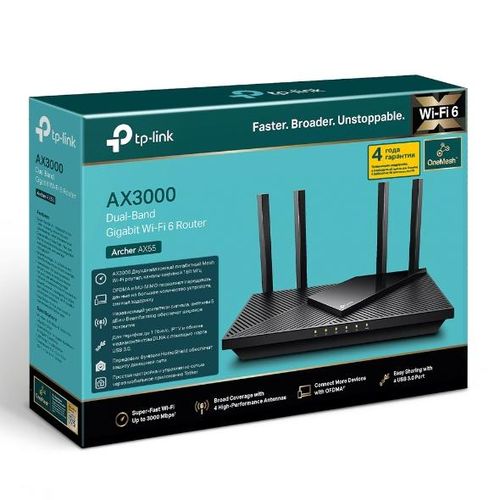 Ikki tarmoqli Gigabit Router AX3000 Archer AX55, фото