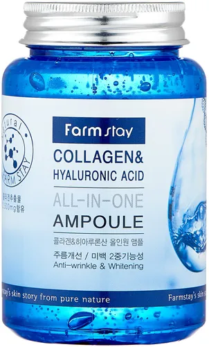 Ампульная сыворотка FarmStay collagen & hyaluronic acid all-in-one ampoule, купить недорого