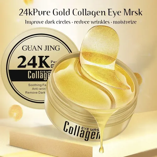 Патчи для глаз гидрогелевые Guanjing 24K Gold Collagen, 60 шт, купить недорого