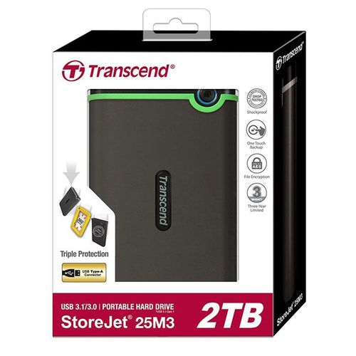 Внешний HDD Жесткий диск Transcend, Черный-зеленый, 2 ТБ, фото