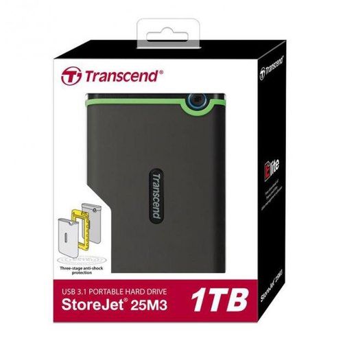 Внешний HDD Жесткий диск Transcend, Черный-зеленый, 1 ТБ, фото