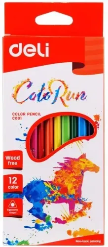 Карандаши цветные Deli ColoRun, 12 цветов