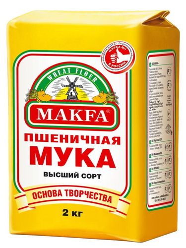 Мука Makfa Пшеничная высший сорт, 2 кг