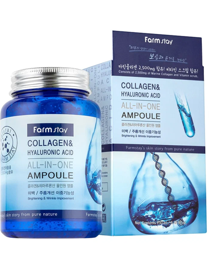 Ampulali aralashma FarmStay collagen & hyaluronic acid all-in-one ampoule