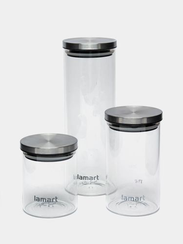 Комплект стеклянных баночек для специй Lamart LT6025, 1700 мл
