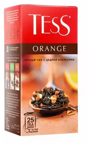 Чай черный Tess Orange в пакетиках, 25 шт, купить недорого