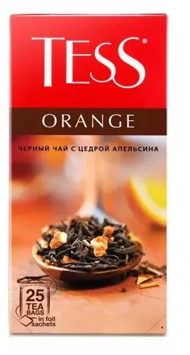 Qora choy Tess Orange paketli, 25 d