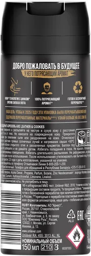 Dezodorant sprey Axe Teri va Pechenkalar, 150 ml, купить недорого