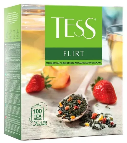 Чай зеленый Tess Flirt в пакетиках, 100 шт, купить недорого