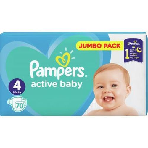 Подгузник Pampers Active Baby Maxi Размер 4 (9-14 кг), 70 шт., в Узбекистане