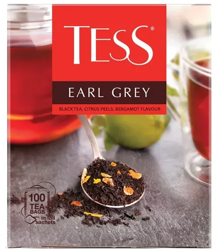 Qora choy Tess Earl grey paketli, 100 d