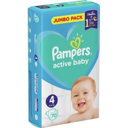 Подгузник Pampers Active Baby Maxi Размер 4 (9-14 кг), 70 шт., купить недорого