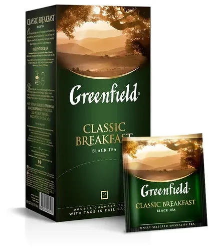 Qora choy Greenfield Classic Breakfast paketli, 25 d, фото