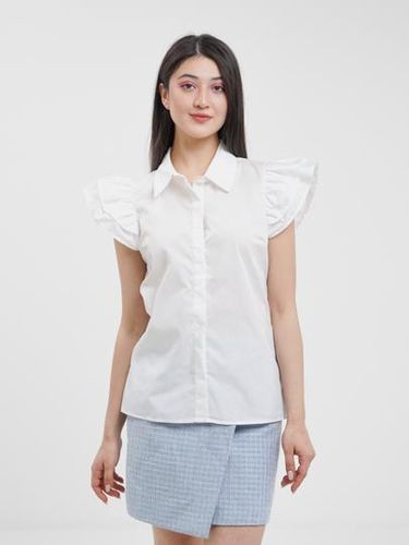 Рубашка блузка с пышными короткими рукавами Anaki 443826, Белый