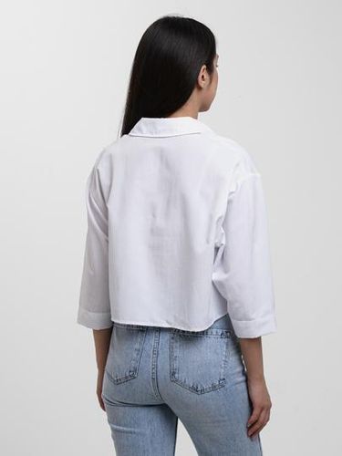 Рубашка укороченная с коротким рукавом оверсайз Anaki 0636, Белый, купить недорого